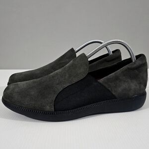 Munro Clay Slip On Sneaker Womens 10.5 Gray Suede Wedge Comfort Loafer NEW